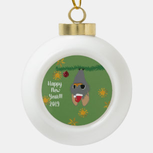 Niedliche Neujahrsdekoration Keramik Kugel-Ornament