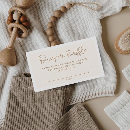 Niedliche Neutral-Windeln-Raffle-Babydusche Begleitkarte