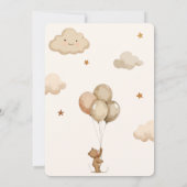 Niedliche neutrale Baby Wait Teddy Bear Baby Dusch Einladung (Rückseite)