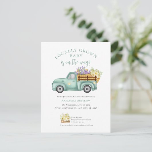 Niedliche Neutrale Babydusche mit Wasserfarbe Postkarte (Stehend Vorderseite)