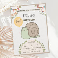 Niedliche neutrale Beige-Schnecke Geburtstagsparty