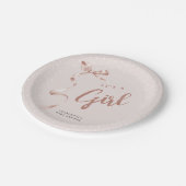 Niedliche neutrale Bow Ribbon Girl Babydusche Pappteller (Schrägansicht)