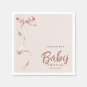 Niedliche neutrale Bow Ribbon Girl Babydusche Serviette (Vorderseite)