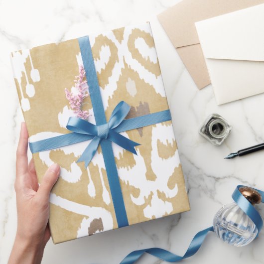 Niedliche, neutrale Goldbeige-Kat-Stammmuster Geschenkpapier (Schenken)