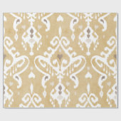 Niedliche, neutrale Goldbeige-Kat-Stammmuster Geschenkpapier (Flach)