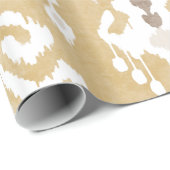 Niedliche, neutrale Goldbeige-Kat-Stammmuster Geschenkpapier (Rolleneckpunkt)