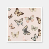 Niedliche neutrale Schmetterlinge, verdünnte Töne Serviette (Vorderseite)