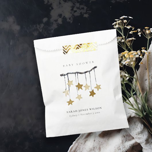 Niedliche, neutrale Yellow Star Mobile Baby Dusche Geschenktütchen