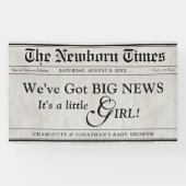 Niedliche Newborn Times Newspaper Baby Girl Boy Du Banner (Horizontal)