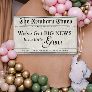 Niedliche Newborn Times Newspaper Baby Girl Boy Du Banner
