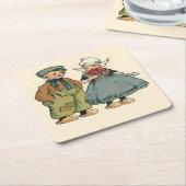 Niedliche niederländische Kinder Rechteckiger Pappuntersetzer (angewinkelt)