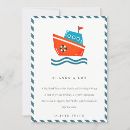 Niedliche Niedliche Kinder Wasserboot jeden Geburt Dankeskarte