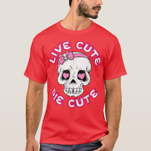 Niedliche, niedliche, rosa, gotische Halle mit Kop T-Shirt