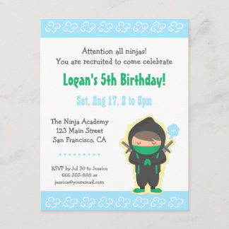 Niedliche Ninja Boy Kindergeburtstag Party Einladu Einladung