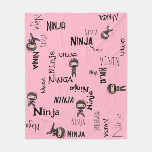 Niedliche Ninja Girls Pink Fleecedecke