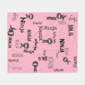 Niedliche Ninja Girls Pink Fleecedecke (Vorderseite (Horizontal))