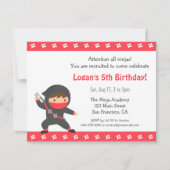 Niedliche Ninja Kindergeburtstag Party Einladungen (Vorderseite)