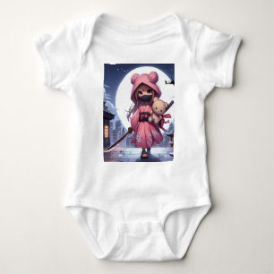 Niedliche Ninja-Kriegerin Baby Strampler