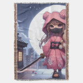 Niedliche Ninja-Kriegerin Decke (Vorderseite Vertikal)