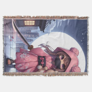 Niedliche Ninja-Kriegerin Decke