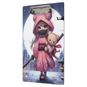 Niedliche Ninja-Kriegerin Klemmbrett (Links)