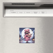 Niedliche Ninja-Kriegerin Magnet (In Situ (Geschirrspüler))