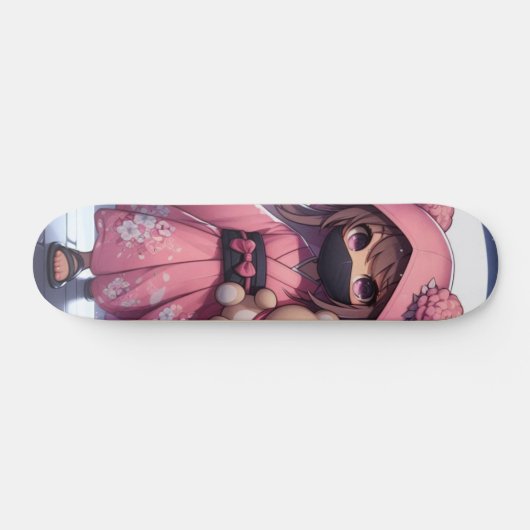 Niedliche Ninja-Kriegerin Skateboard (Horizontal)