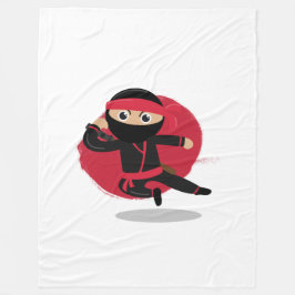Niedliche Ninja Warrior Black & Red Kids Fleecedecke