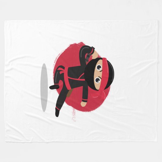 Niedliche Ninja Warrior Black & Red Kids Fleecedecke (Vorderseite (Horizontal))