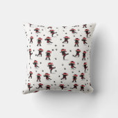 Niedliche Ninja Warrior Black & Red Kids Kissen (Rückseite)