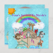 NIEDLICHE Noahs Ark Baby Dusche Einladung (Vorne/Hinten)