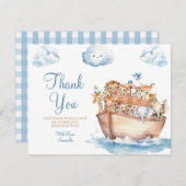 Niedliche Noah's Ark Gender Neutral Boho Baby Dusc Dankeskarte (Vorne/Hinten)