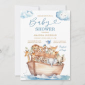 Niedliche Noah's Ark Gender Neutral Boho Baby Dusc Einladung (Vorderseite)