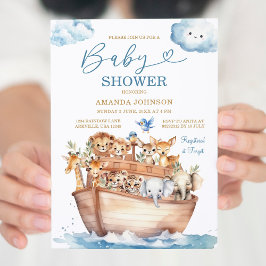 Niedliche Noah's Ark Gender Neutral Boho Baby Dusc Einladung
