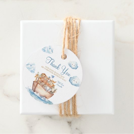 Niedliche Noah's Ark Gender Neutral Boho Baby Dusc Geschenkanhänger (Beispiel)