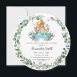 Niedliche Noah's Ark Greenery Neutral Baby Dusche  Einladung<br><div class="desc">Personalisieren Sie diese einzigartige geschlechtsneutrale Noah's Ark Baby Dusche Kreis / Rundform Einladung einfach und schnell. Klicken Sie einfach auf die Schaltfläche "Weitere Einstellungen", um die Texte zu bearbeiten, Schriftart und Schriftart zu ändern. Mit niedlichen Tieren und Aquarell Eukalyptusgrün. Passen Sie es für andere Anlässe wie Geburtstagsparty, Taufe, Taufen, neues...</div>