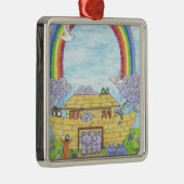 Niedliche Noah's Ark lustige Tiere bunt Regenbogen Ornament Aus Metall (Rechts)