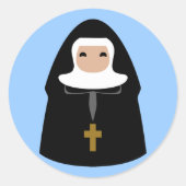 Niedliche Nonnen Runder Aufkleber (Vorderseite)