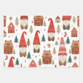 Niedliche nordische Weihnachtsgnomen & Gingerbread Geschenkpapier Set (Vorderseite 3)