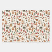 Niedliche nordische Weihnachtsgnomen & Gingerbread Geschenkpapier Set (Vorderseite 3)