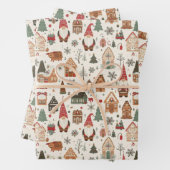 Niedliche nordische Weihnachtsgnomen & Gingerbread Geschenkpapier Set (Beispiel)