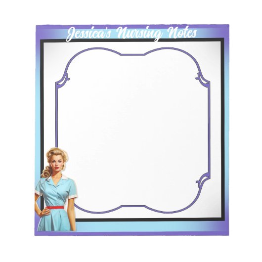 Niedliche Nostalgie-Krankenschwester Pinup in der  Notizblock (Vorderseite)