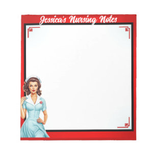 Niedliche Nostalgie Nurse Pinup_ Ich mag große Ven Notizblock