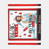 Niedliche Nostalgische Krankenschwester Ich mag gr Fleecedecke (Vorderseite)