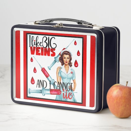 Niedliche Nostalgische Krankenschwester Ich mag gr Metall Brotdose (Beispiel)