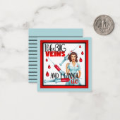 Niedliche Nostalgische Krankenschwester Ich mag gr Mitteilungskarte (Vorderseite/Rückseite Beispiel)