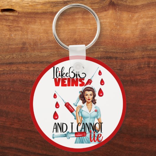 Niedliche Nostalgische Krankenschwester Ich mag gr Schlüsselanhänger (Rückseite)