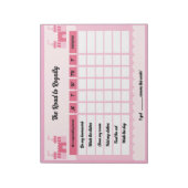 Niedliche Notenkarte mit rosafarbenem Notizbuch Notizblock (Rotiert)