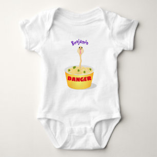 Niedliche Nudeln Schlange Cartoon Illustration Spa Baby Strampler