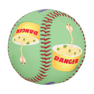 Niedliche Nudeln Schlange Cartoon Illustration Spa Baseball